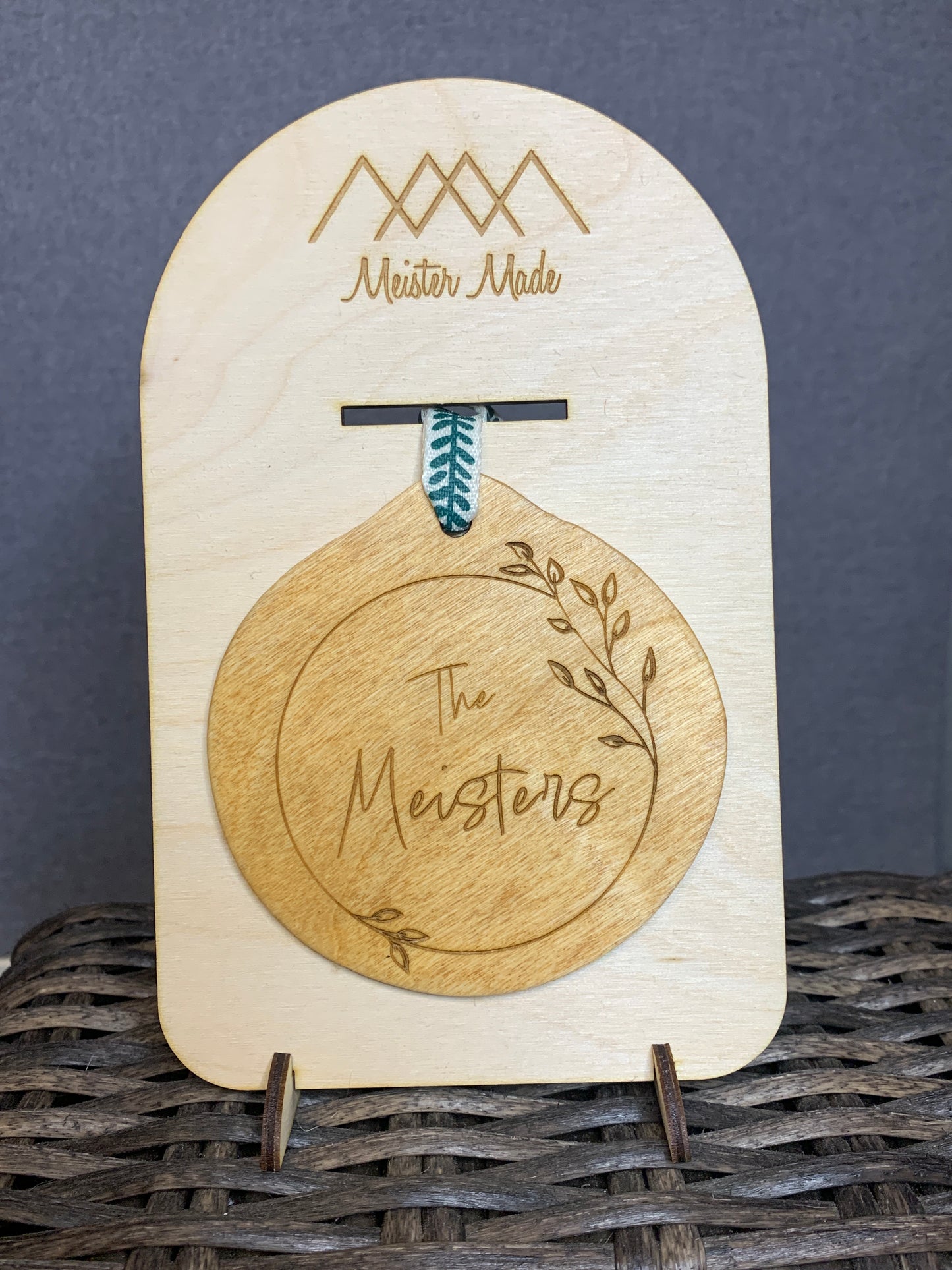 Custom Engraved Family Name Ornament